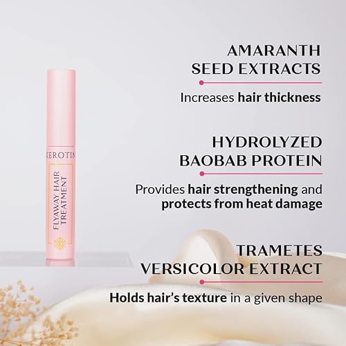 Miniatura 6 de Kerotin Flyaway - Tratamiento de suero para el cabello | Barra de acabado rápido para el cabello del bebé y el encrespamiento | Estimula el