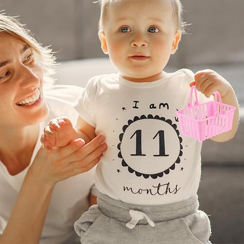 Miniatura 7 de Toddmomy 20 unidades de mini cesta de la compra, cesta pequeña de la compra al por menor, cesta de comestibles con asas para niñas de 4 a 5 años