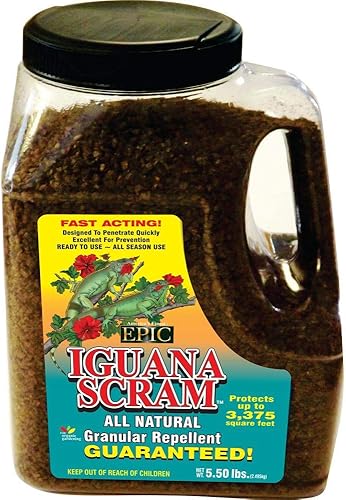 Epic – America's Finest Iguana Scram – Jarra coctelera de 5.5 libras – 100% natural, orgánica y eficaz en repelente de iguana y reptiles