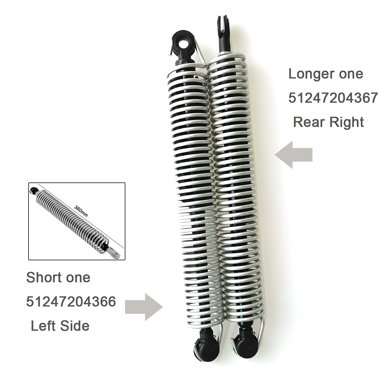 New Genuine Bmw 5 Series F10 Saloon Rear Trunk Tension Spring Left N S 51247204366