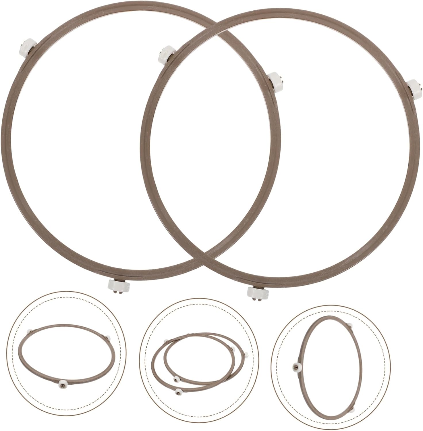 VOSAREA 2Pcs Microwave Turntable Trays Roller Ring Holder for Oven Use Plastic Kitchen Gadgets Replacement for Microwave Plate