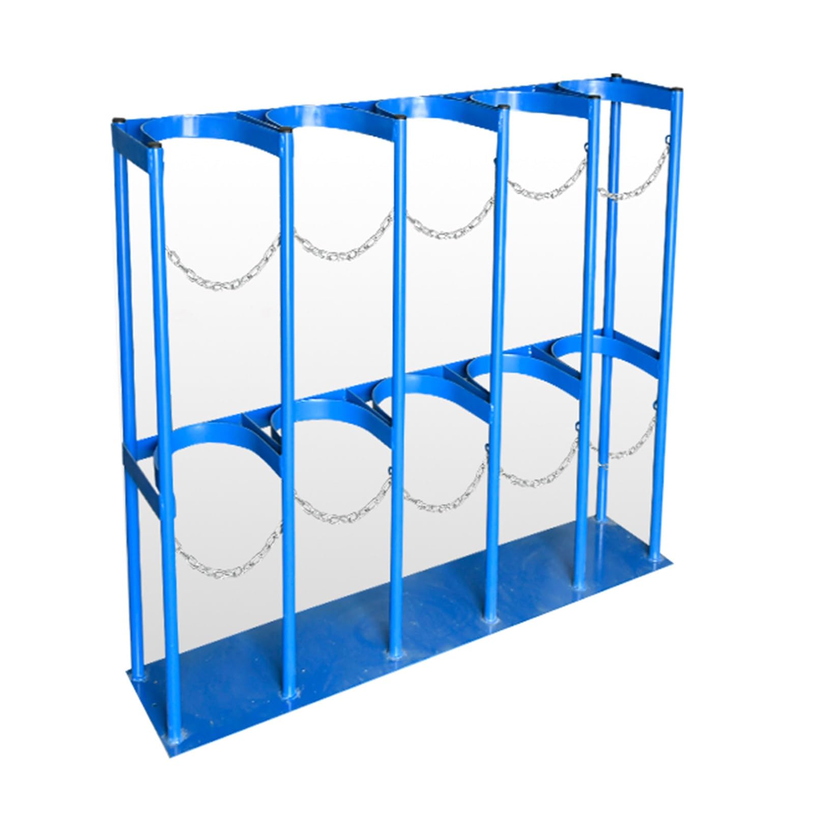 GHHVFEC Oxygen cylinder rack,Adjustable Floor Mount Bracket for 8/10L Cylinder Tanks, Fire Extinguisher Holder for Nitrogen/Argon, MJDREll Cylinder Storage Cabinet with Protective Chain (Blu