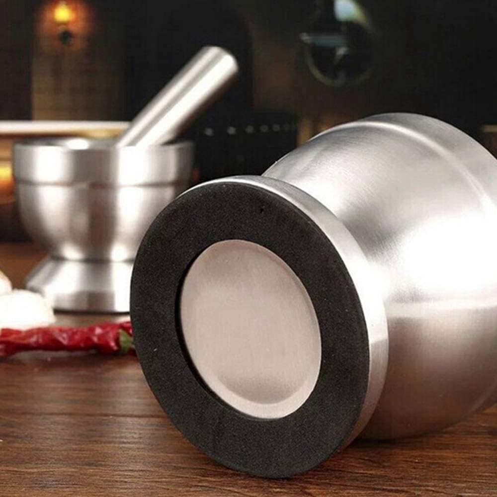 Ensemble mortier et Pilon Ensemble mortier et Pilon Ensemble mortier et Pilon Broyeur à Pierre Ensemble mortier et Pilon Broyeur en Acier Inoxydable avec Couvercle Mortier et PE