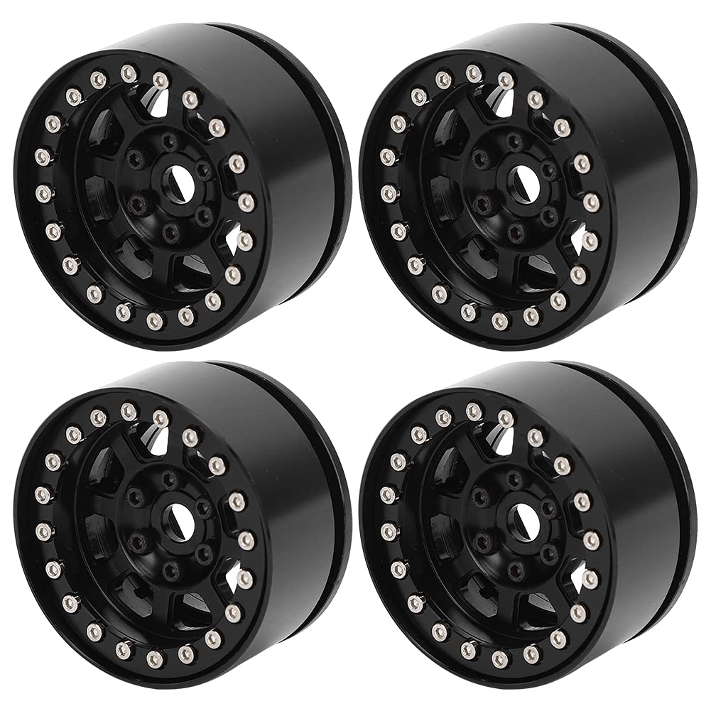 4 unids/set llanta de rueda accesorio de actualización de metal apto para coche RGT 86100 1/10 RC (Black R86083BL)