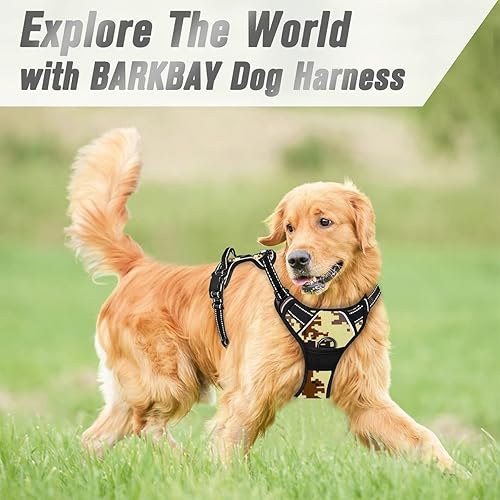 Miniatura 8 de BARKBAY - Arnés antitirones con clip frontal para perros, material resistente y reflectante, asa de fácil control para pasear perros grandes (color