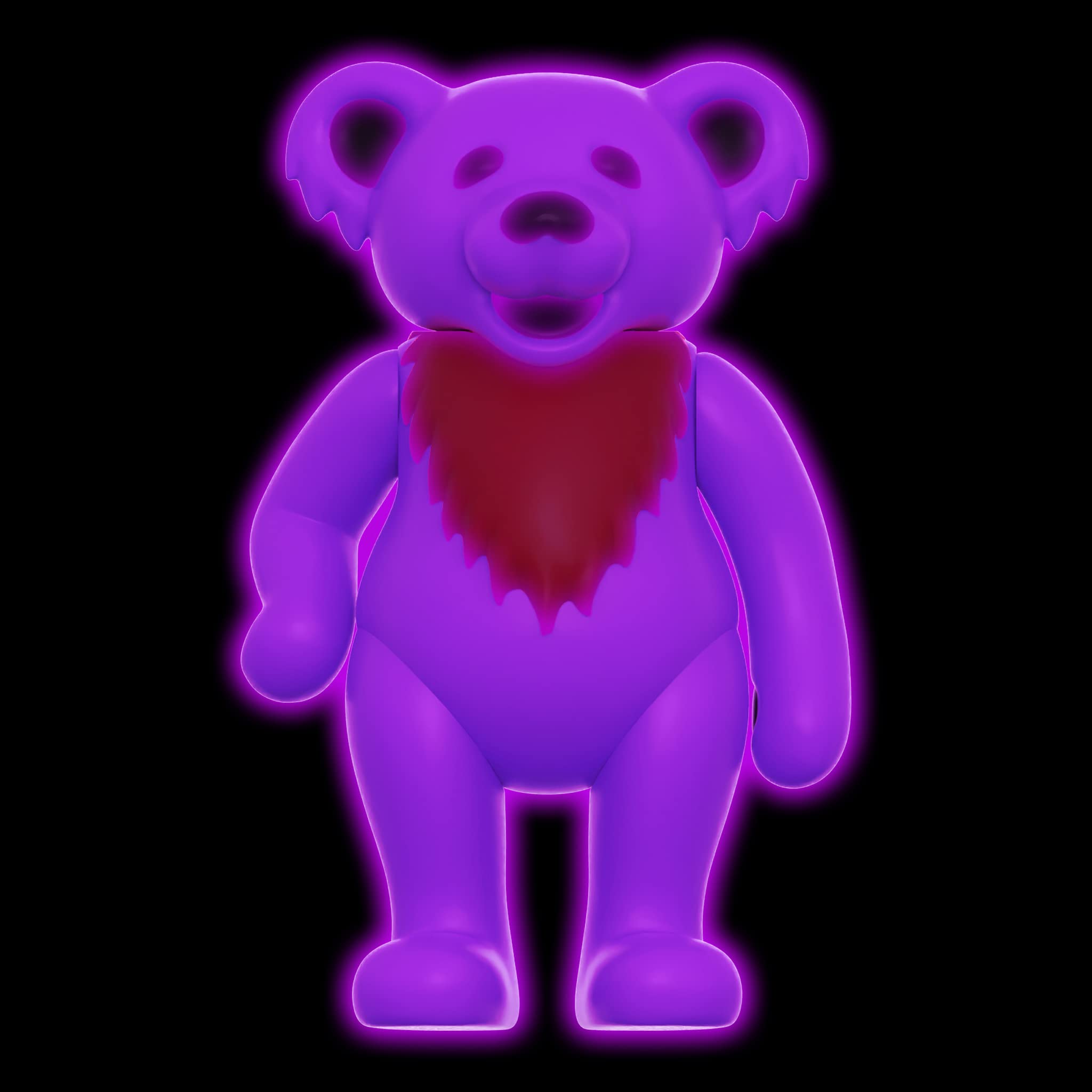 Super7 Grateful Dead Dancing Bear Glow (Giallo Elettrico) - Action Figure 9,5 Cm - Luminescente Al Buio - ReAction Figure