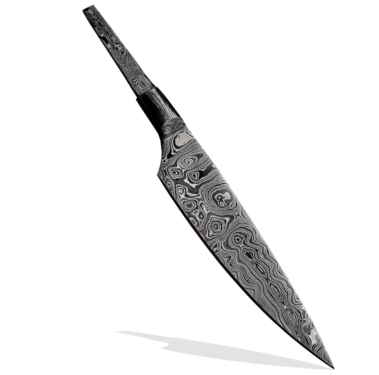 Custom Hand Forged Damascus Steel Blank Blade Chef Kitchen Knife, Forged Bolster, Woodworking Project Kit, Damascus Billet Bar Handmade Knife Making Supply (FBB-C) — Amazon image 2