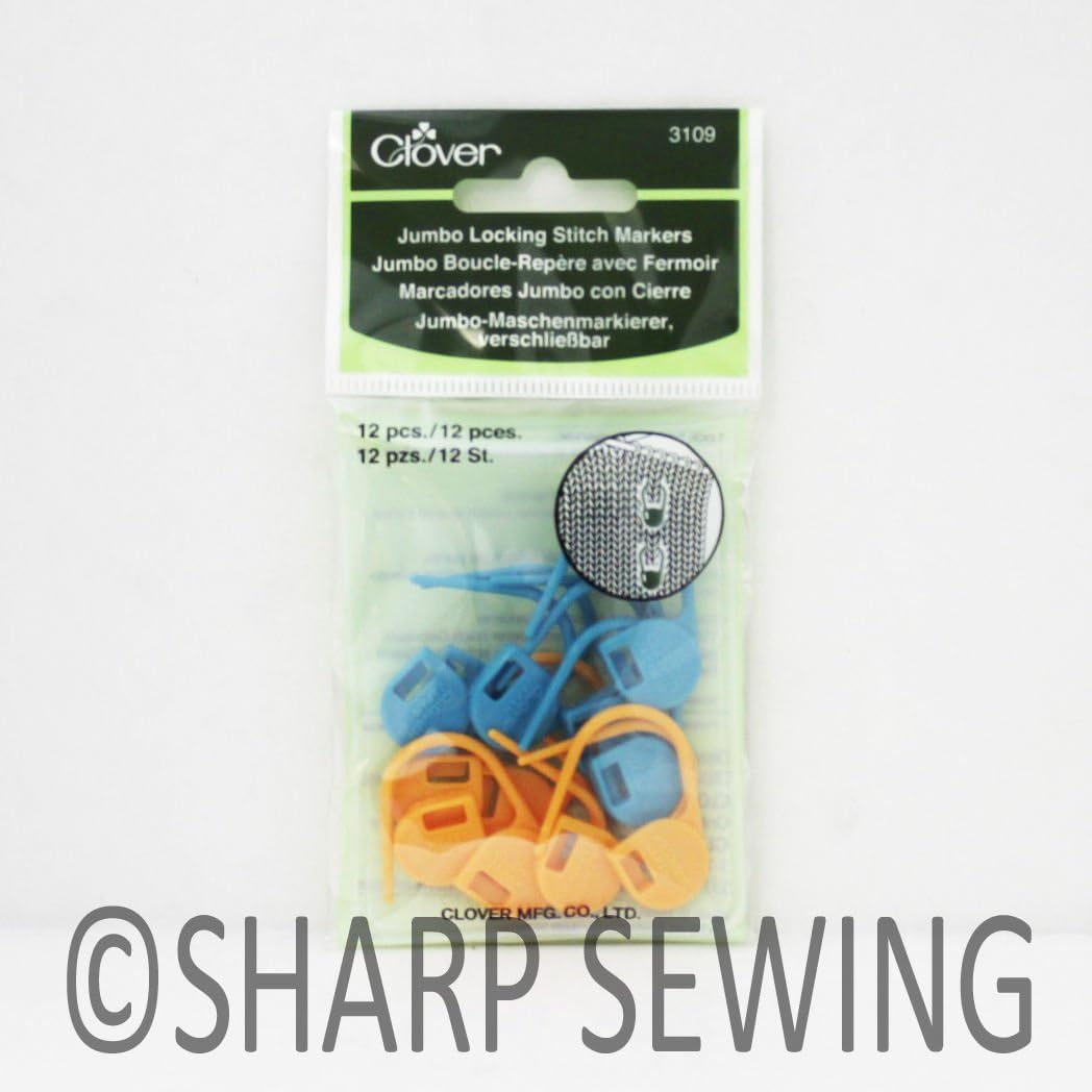 Clover Jumbo Locking Stitch Markers Notion, Assorted