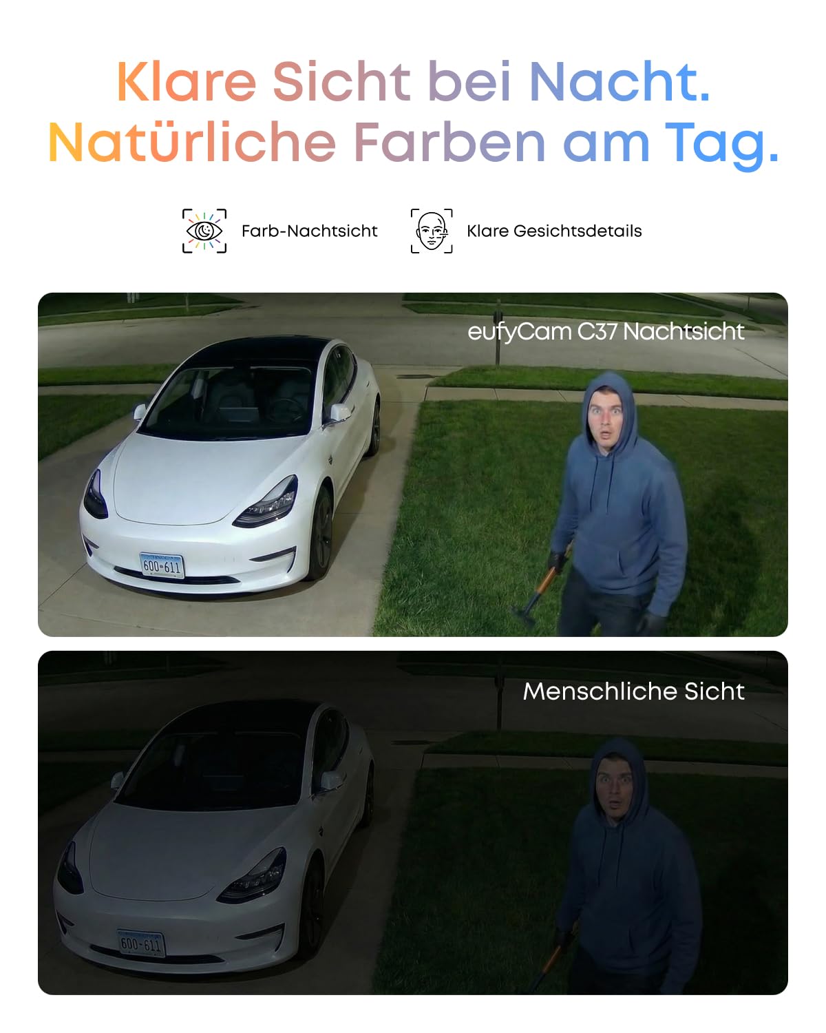 eufy Security eufyCam C37, kabellose 2K Outdoor-Überwachungskameras mit 360° KI-Tracking (Pan & Tilt), Solar, Gesichtserkennung, Farb-Nachtsicht, ohne ABO-Kosten