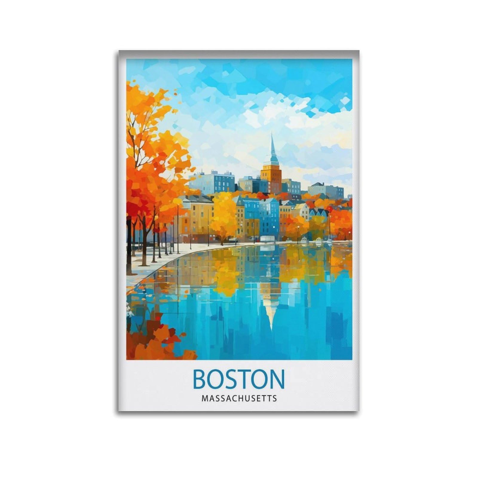 xiaoxiaoshen Boston Massachusetts Travel Lover_4 Canvas Poster Wall Art Prints Room Aesthetic Murals Bedroom And Living Decorations 12x18inch(30x45cm)
