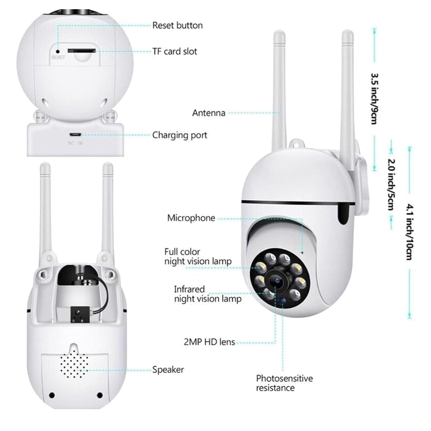 MAYUMI Smart WiFi Security Camera, 1080P HD Indoor Wireless Surveillance Camera with Night Vision, Two-Way Audio, Motion Detection, Mobile App Control 3