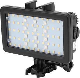 WinmetEuro Luz de vídeo LED à prova d'água, 5000k-6000k 72 lâmpadas à prova d'água, ângulo de iluminação de 120°, 8 modos de iluminação 3,7V 5W para câmera de ação