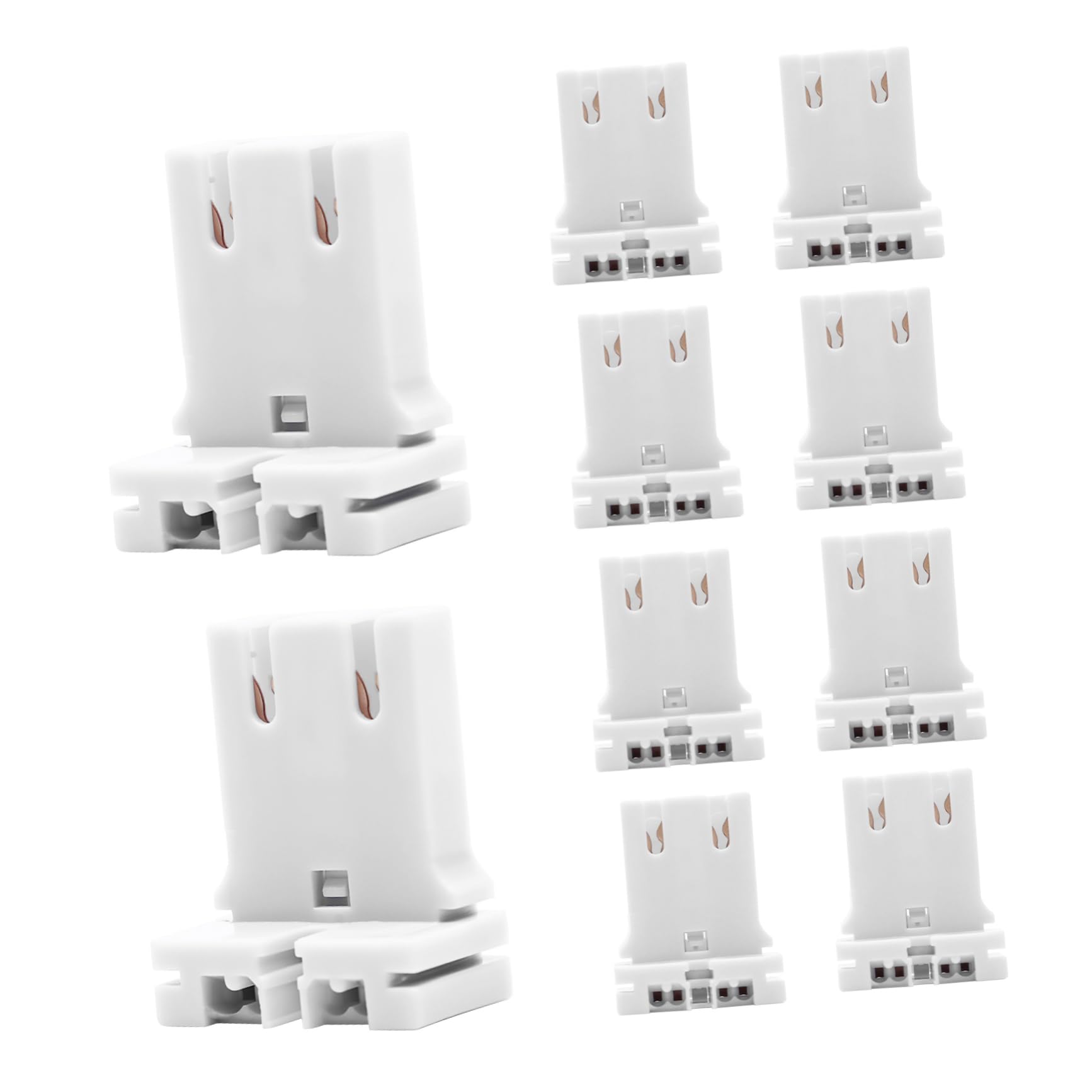 jojofuny 9 Set Di Portalampada Fluorescente Di Ricambio T12 Portalampada Per Tubo Attacco Bi-pin Medio Facile Installazione Per 10 Pezzi*9