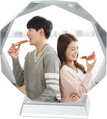 Miniatura 4 de Marco de fotos de cristal personalizado, marco de fotos de cristal personalizado, decoración de escritorio, placa de fotos de vidrio, regalo