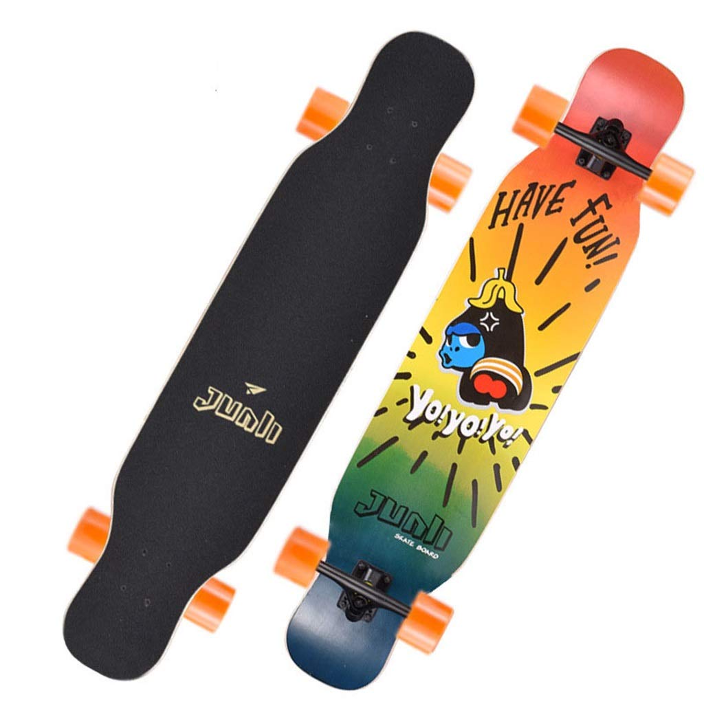 YEENUO 43 "x9" Skateboard complet Longboard Skateboard Cruiser Board Longboard Drop Through Skate Board ， Cruising, Curving, Freeride Slide, Freestyle et Downhill Freestyle Cruiser pour adolescents