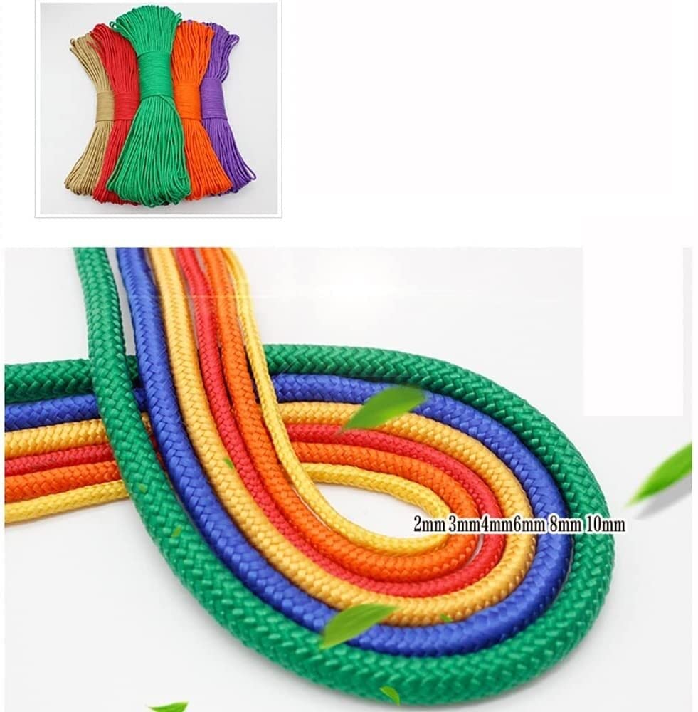 sznurek, Sznurek o średnicy 6 mm Rdzeń spadochronowy Smycz Lina do namiotu do uprawiania turystyki pieszej Kemping Sznurek do bielizny DIY Bransoletka Lina jutowa (Kolor: zielony, długość (m): 50 M) (