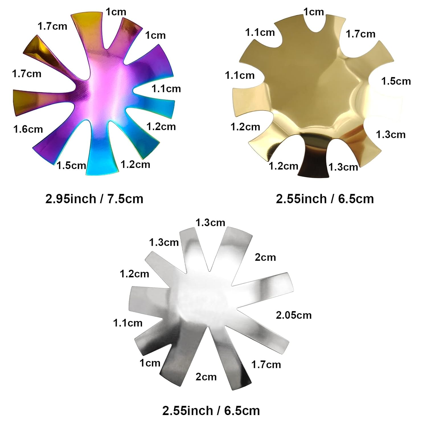 Menecor 3 Pcs French Tips Nail Cutter Tools,Manicure Edge Trimmer for Acrylic,Stainless Steel Smile Line Cut Kit Diy Module 9 Sizes : Beauty & Personal Care