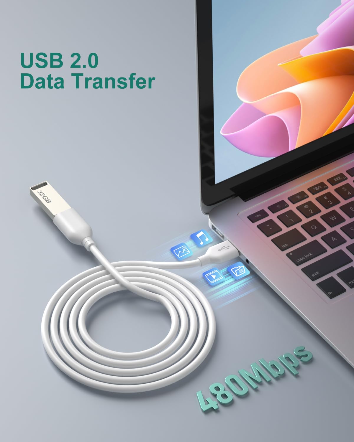 Cable alargador USB de 3 m, extralargo, tipo A macho a hembra, USB 2.0, cable de extensión USB A de carga y transferencia de datos para teclado, ratón, impresora, unidad flash, disco duro
