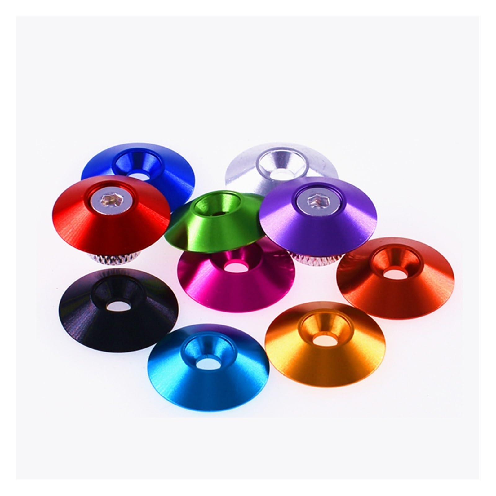5 rondelle a tazza in acciaio inossidabile 304, 5 pezzi M2 M2,5 M3,5 M4, rondelle in alluminio colorate, testa svasata piatta, guarnizione con scanalatura conica(Peach,M4)