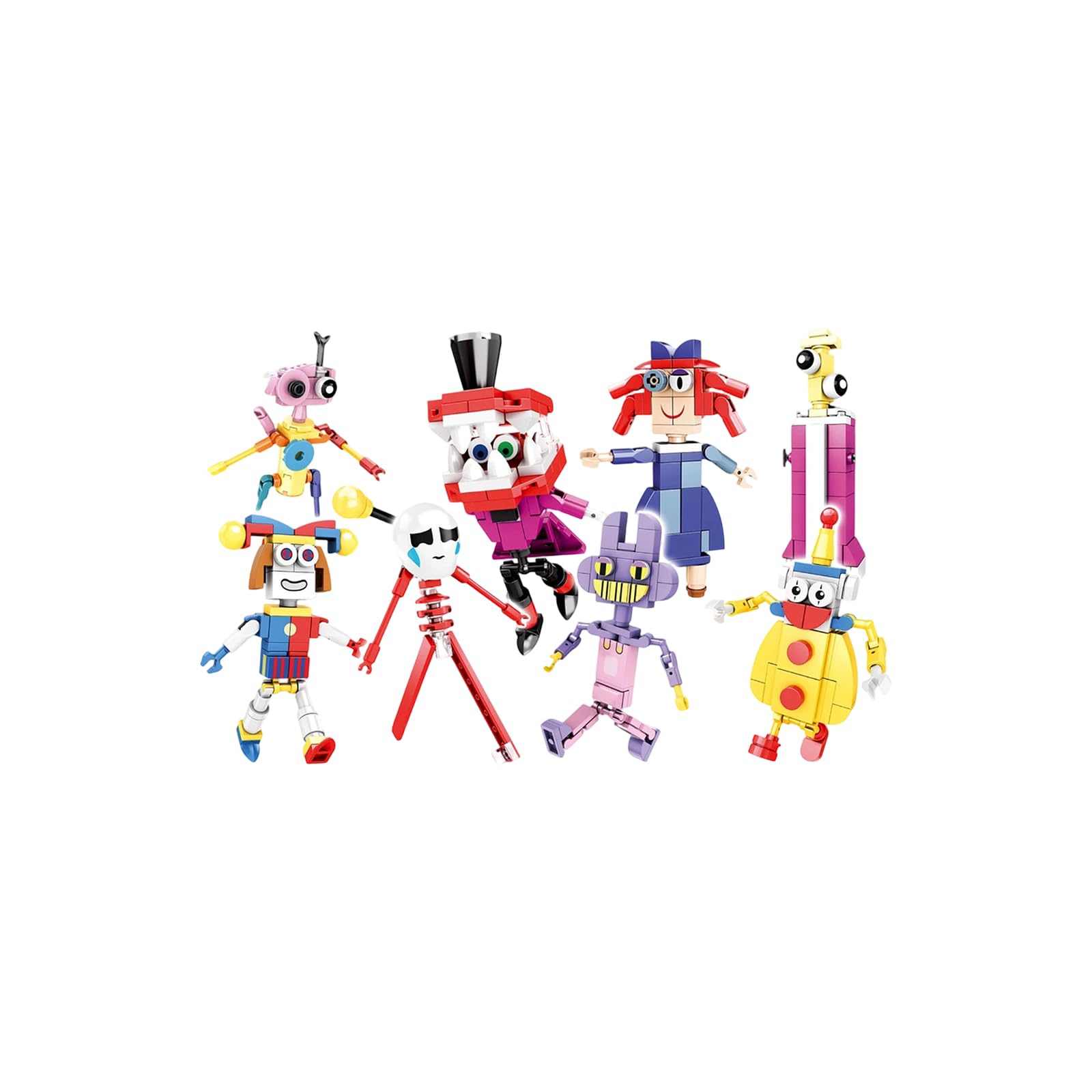 8PCS Circus Figure Toys Action Figure Movie Cartoon Circus Merch Character Figure Building Blocks Set Collectible Toy Bricks for for Fans Boys Girls A06
