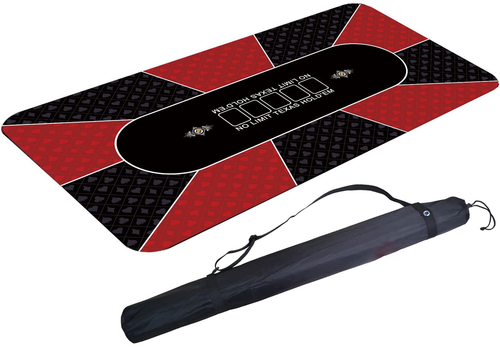 Professionelle Poker-Matte Mit Tragetasche - Rutschfeste Gummi-Unterseite, Wasserdicht Für 8 Spieler