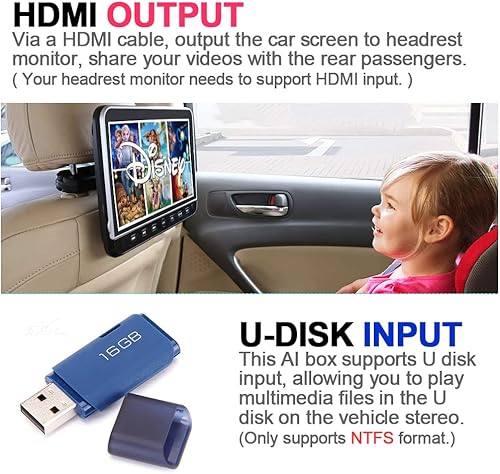 Miniatura 4 de ONINCE CarPlay Magic Box, adaptador inalámbrico CarPlay y Android Auto y transmisión al coche a través de NetflixYouTubeHuluDisney+USB, caja