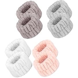 Crosize 8 Pcs Microfiber Spa Wrist Bands for Women..
