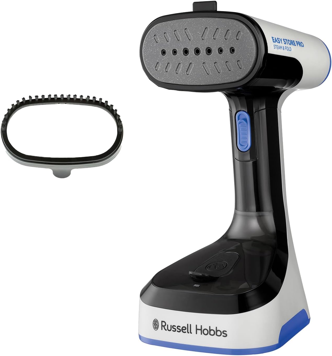 Russell Hobbs Handheld Clothes Steamer [powerful 1500W, Foldable & antibacterial] Steam Genie Easy Store (Sanitises, heats up quickly, 150ml tank, fabric nozzle, ideal for travel) 26740
