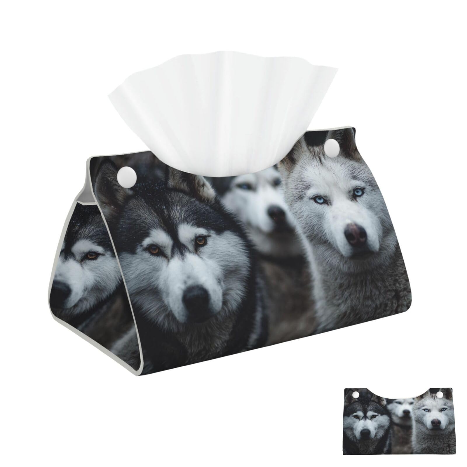Husky Dog Tissue Box Cover Square Cube Boxes