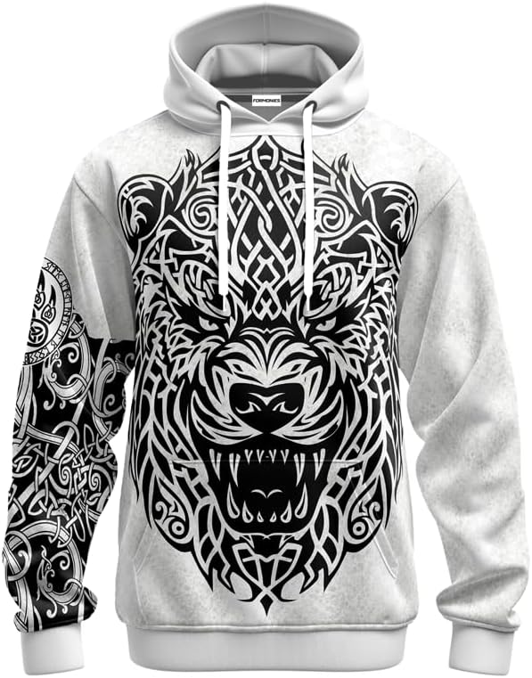 Viking 3D All Over Printed Unisex Hoodies Oversized Pullover Shirts with Pocket and Drawstring