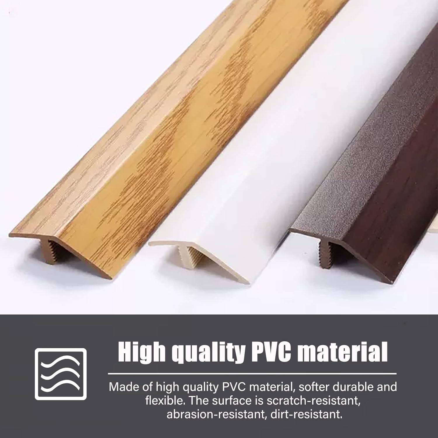 Floor Transition Strip Floor Divider Strip, PVC Transition Threshold Strips for Doors & Interiors,Hardwood Floor Threshold Seal Strip,Tile/Vinyl Floor/Laminate Floor Fills The Gap ( Color : Wood Grain