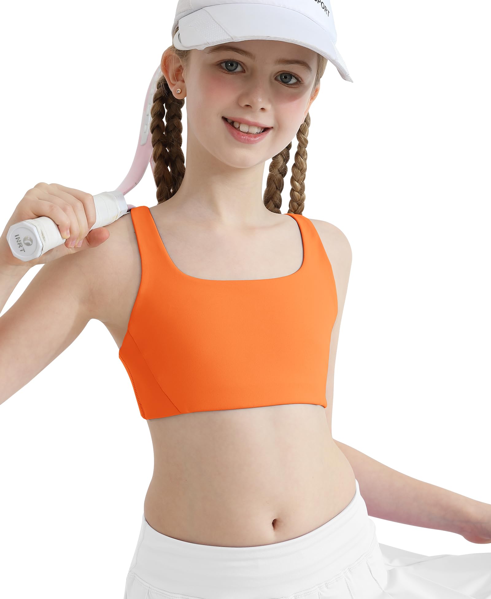 Girls Sports Bra 8-10 Racerback Training Bras for Girls Scoop Neck for Teens Kids Yoga Sports Dance Crop Top