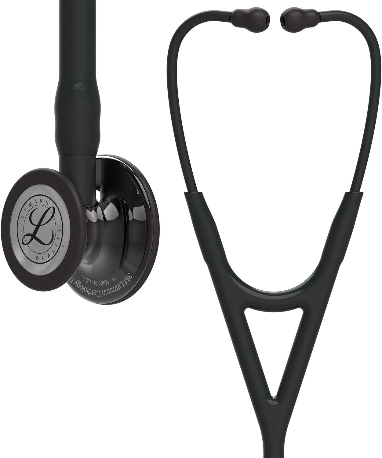3M Littmann Cardiology IV Diagnostic Stethoscope, High Polish Smoke-Finish Chestpiece, Black Tube, Stem and Headset, 27 inch, 6232