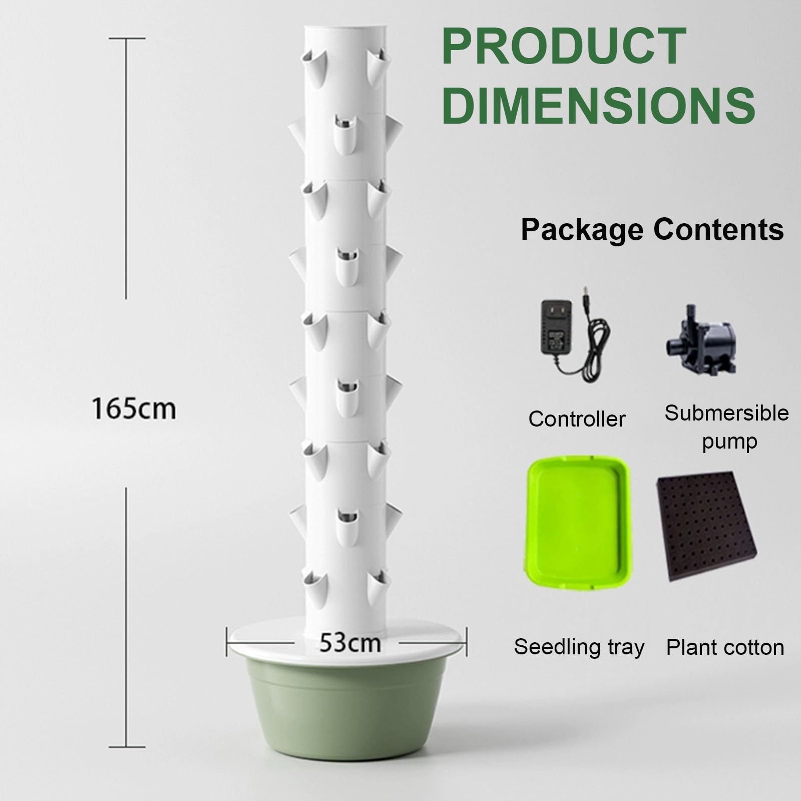 Système de culture hydroponique – Tour verticale pour culture de légumes sans terre, idéal pour les herbes, les fruits et les légumes d'intérieur