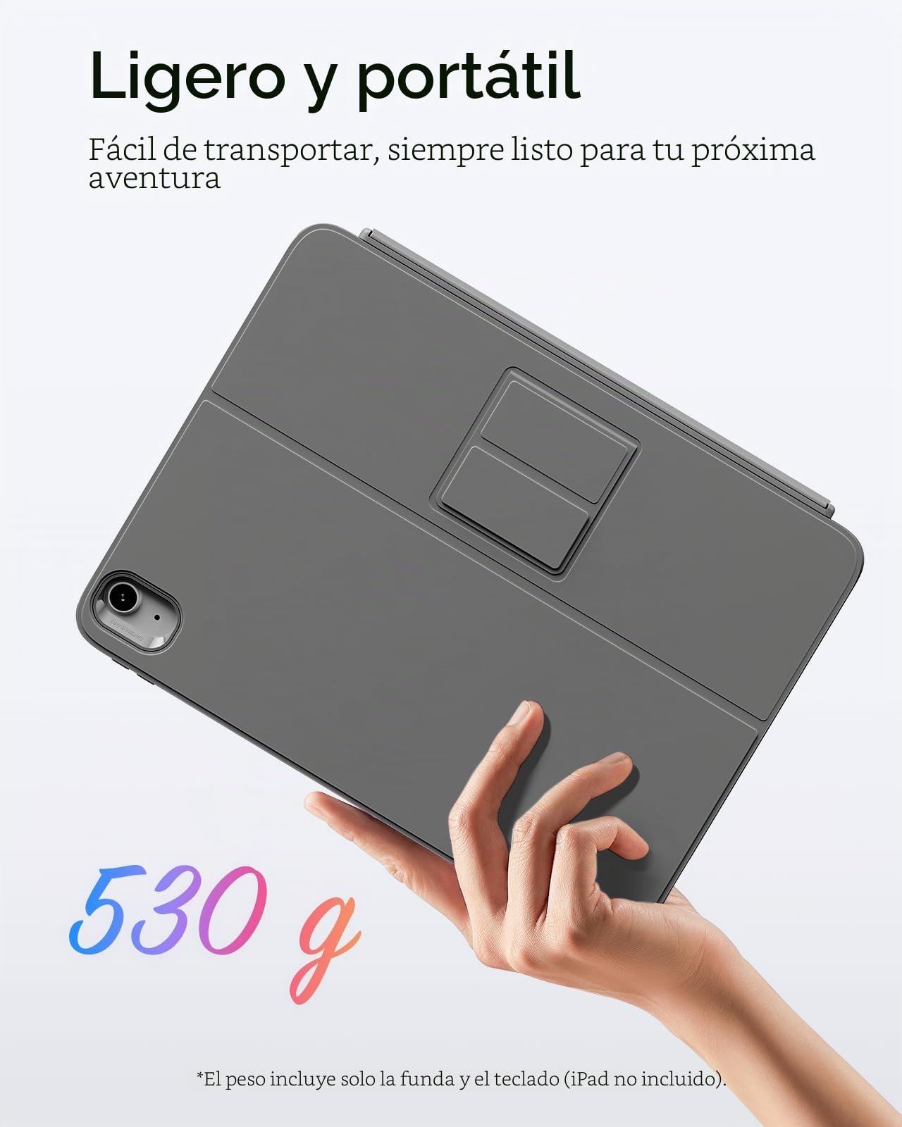ESR Funda con teclado para iPad Air 11" (M4/M3/M2) & 5./4. Gen Flex, carcasa flexible con teclado ultraligero magnético extraíble con modos de escritura y visualización, gran trackpad de precisión