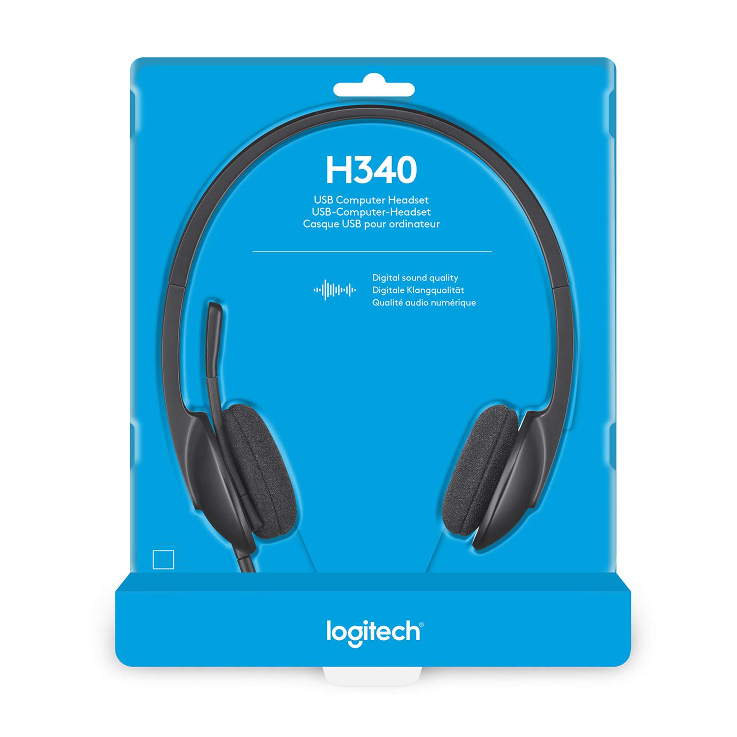 Logitech H340 Cuffie Cablate per Computer, Cuffie Stereo con Microfono e Audio Digitale, ‎Cancellazione Rumore, USB, PC/Mac/Laptop/Chromebook - Nero