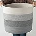 COSYLAND Large Woven Storage Basket 15.8 x 15.8 x 14.6 inches Cotton Rope Organizer Baby Laundry Baskets for Blanket Toys Towels Nursery Hamper Bin with Handle