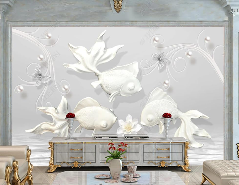 Papier peint intissé poissons rouges poster géant mural salon 400x377 - 2
