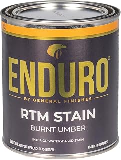 General Finishes Enduro RTM Water Based Wood Stain, 1 Quart, Burnt Umber