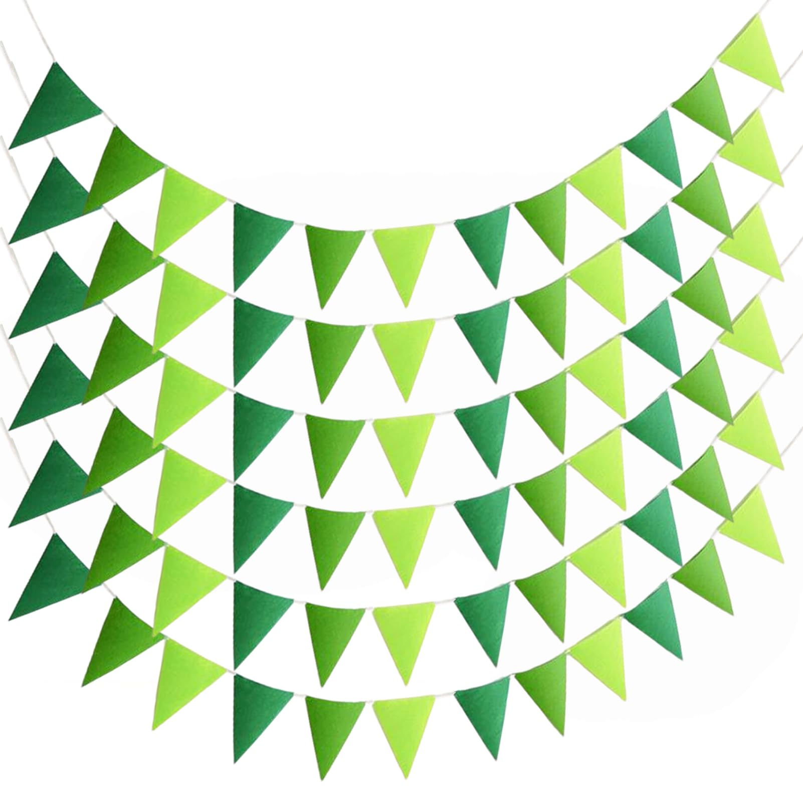 49ft Felt Bunting Banner, ZODKSNO Green Fabric Triangle Flags 6 Packs Decoration Banners for Birthday Party Festival Decorations