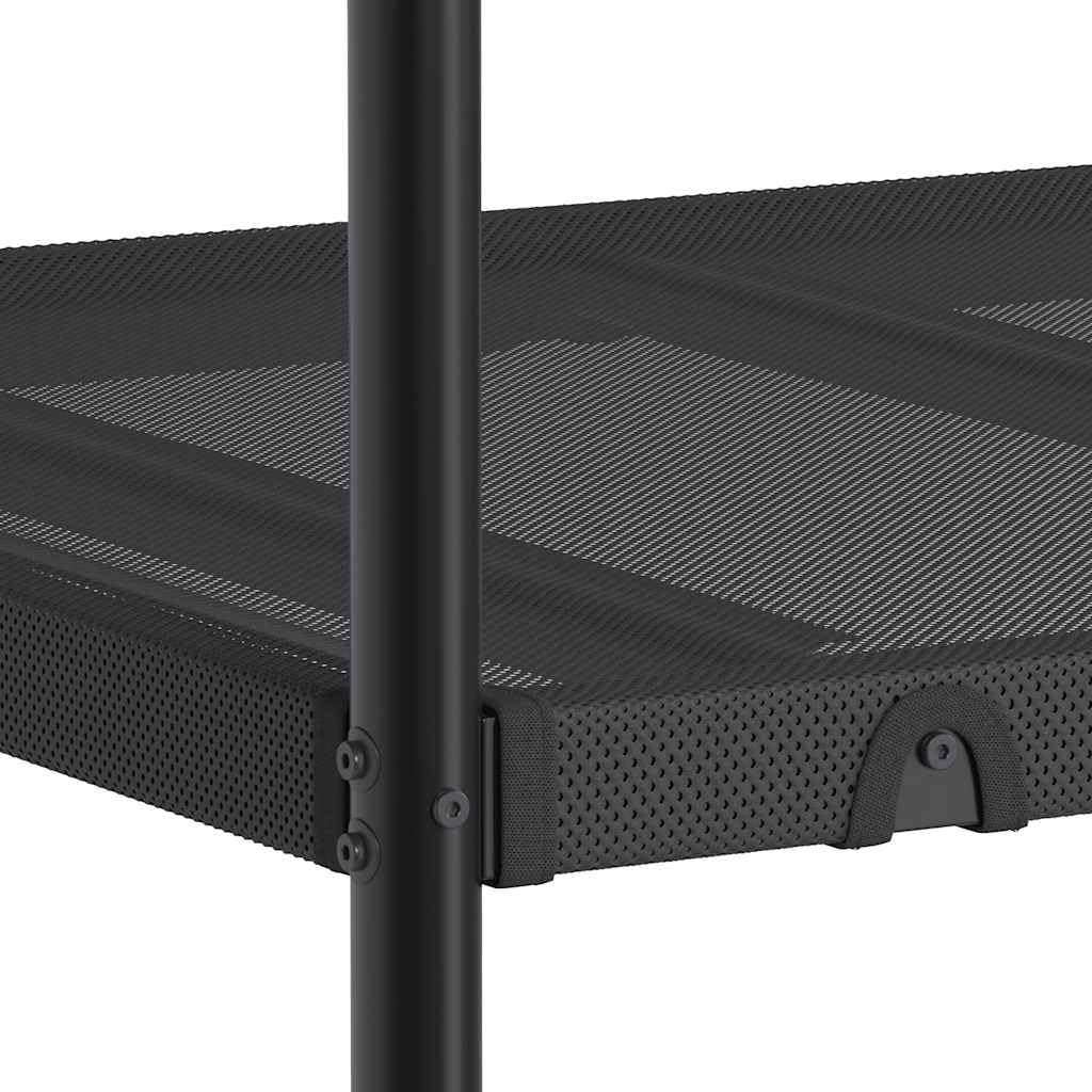 Literas Juveniles 90 x 190 con Escalera Litera Metálica 90 x 190 Litera Doble Estructura de Metal Ahorra espacio-Negro-90 x 190 cm