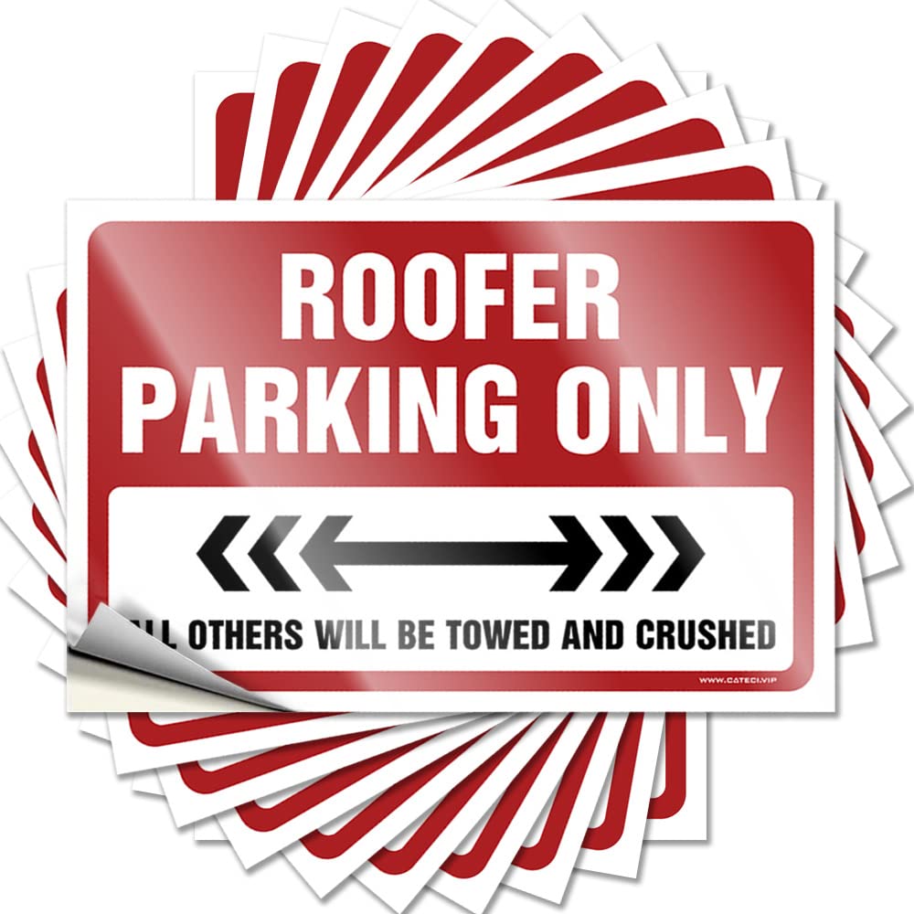 Roofer Parking Only Western Beer Accessories - Funny Sticker Garage Removable Vinyl Decal(6X9CM)