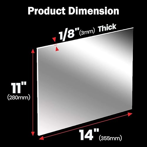 Miniatura 2 de CALPALMY Paquete de 2 láminas de acrílico transparente de 11 x 14 pulgadas  18 pulgadas de grosor uso para proyectos de manualidades, letreros,