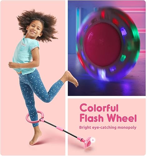 Miniatura 6 de Mumba Pelota plegable para niños, pelota de salto de tobillo con destello, colorida pelota de columpio deportiva, cuerda de saltar para fitness,