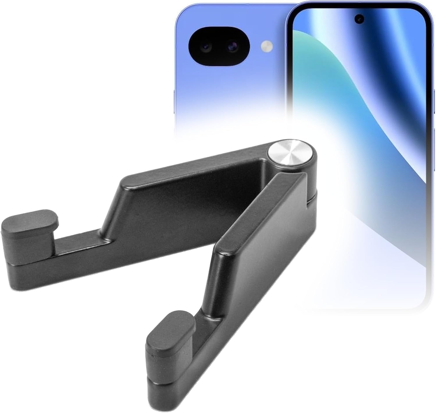 BoxWave Stand and Mount Compatible with Google Pixel 10a - Desktop Aluminum SoloStand, Adjustable Hands-Free Portable with Rubber Feet - Jet Black