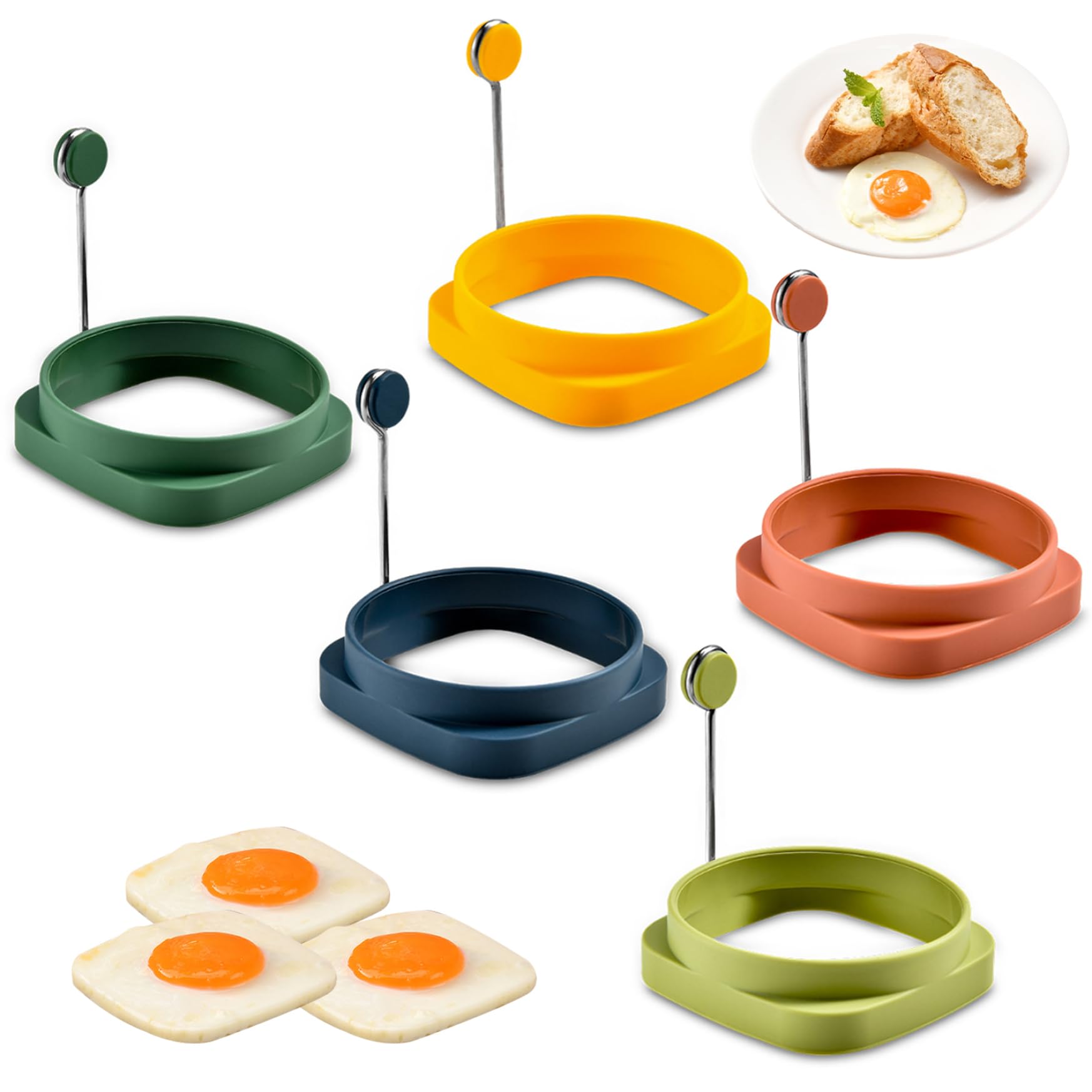 Anillos de huevo de silicona para evitar que se peguen y conseguir formas perfectas