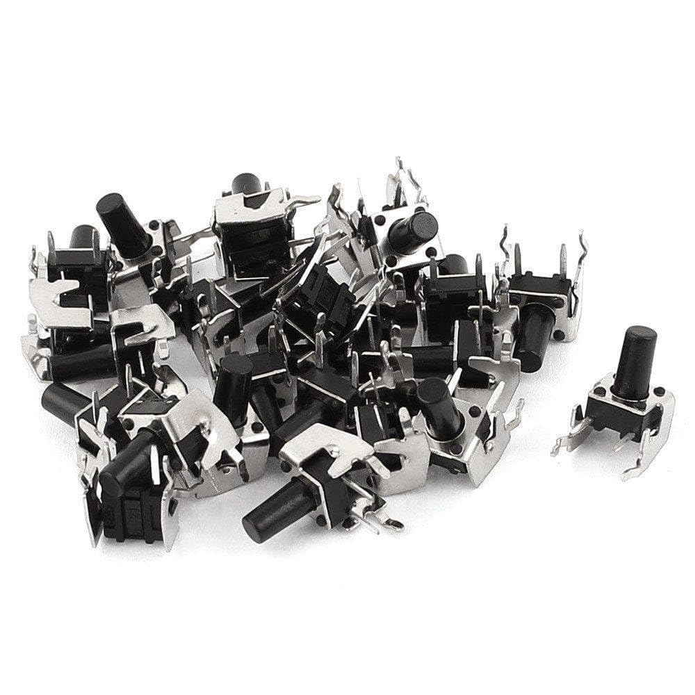 25 Pcs 6x6x10mm PCB Mount Momentary 2Pin Right Angle Push Button Tactile Switch