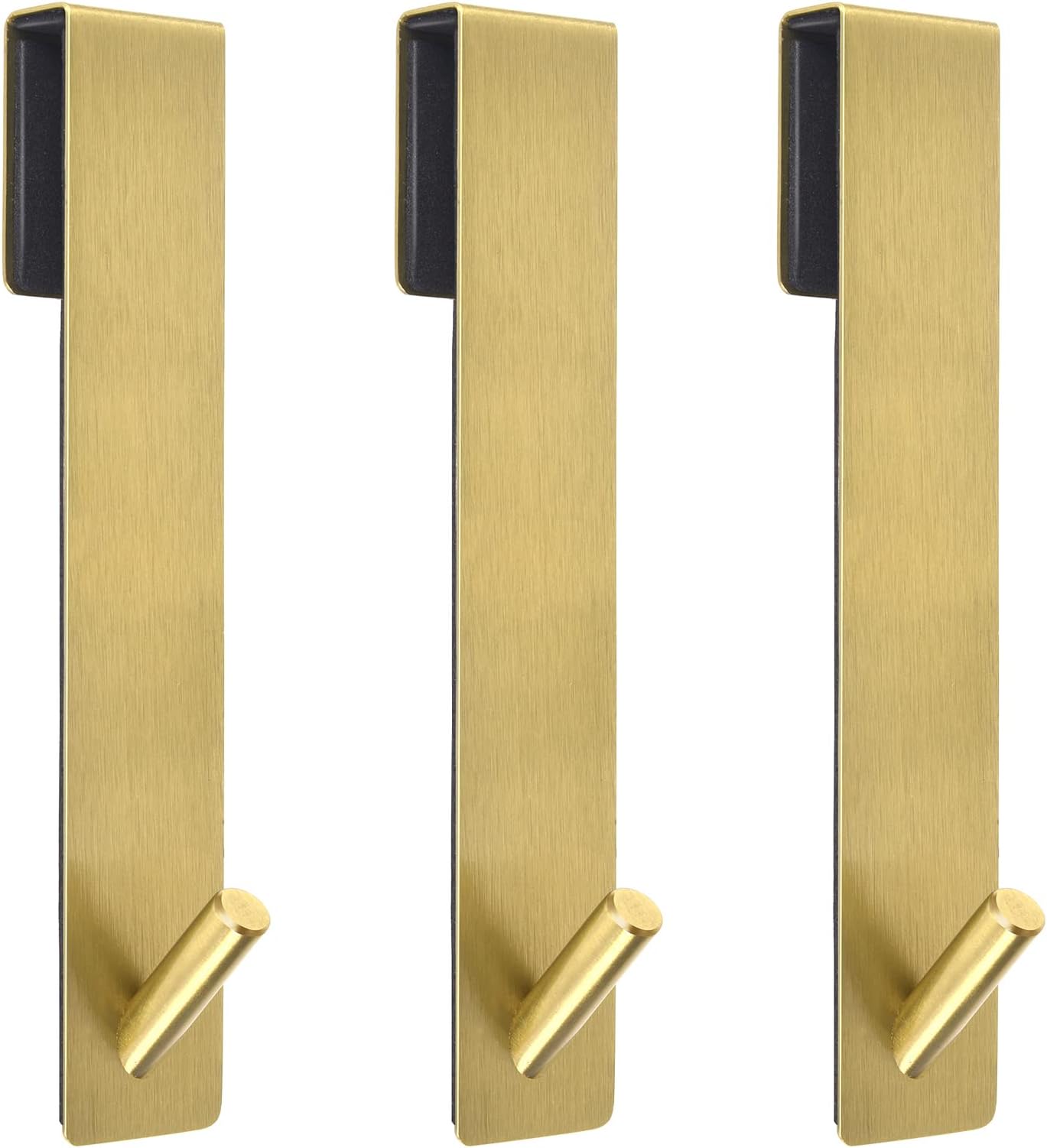 Kontoyo Shower Door Hooks(7.5 Inch),Extended Over Hooks for Bathroom Frameless Glass Door,Stainless Steel Towel Hooks,Heavy Duty Rack Robe,Towel-3 Pack, Gold