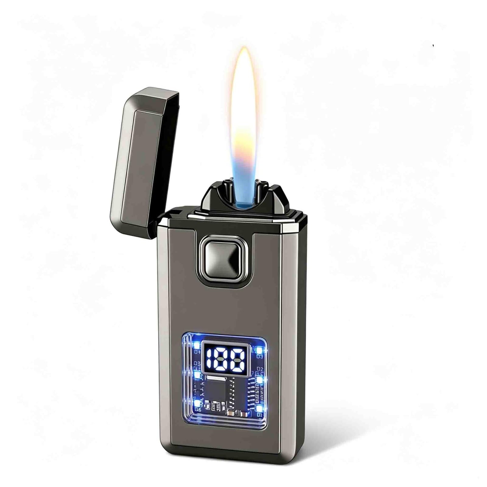 Ogqbeapc Men's D This Smart Butane Lighter Features A Visible Fuel Window An Adjustable Flame, Making It A For .(D)