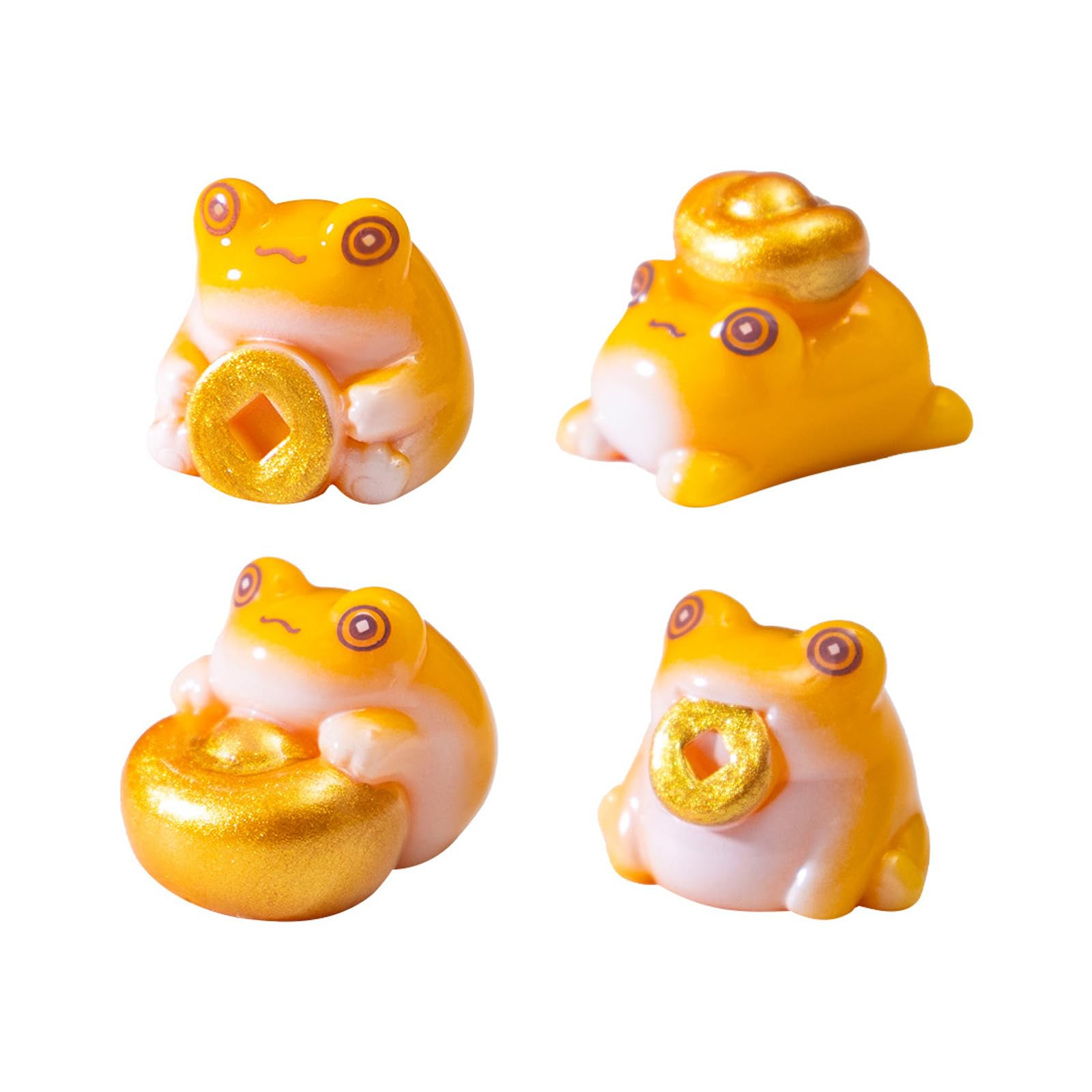 Hrtyvhin Gold Minis Resin Toads Tiny Toads Miniature Animal Figurines Fairys Garden Accessories Decors Miniature Landscape Ornament Minis Resin